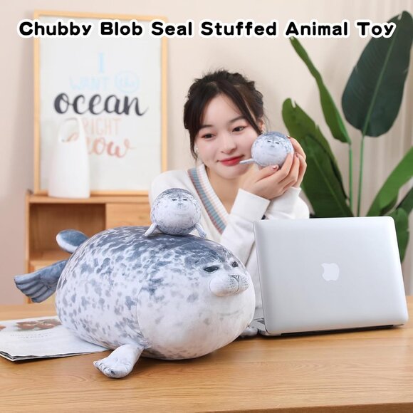 🆕  Chubby Seal Pillow Plush 4 Baby Tummy Stuffed Cotton Animal Soft Toy Gift - Picture 6 of 6